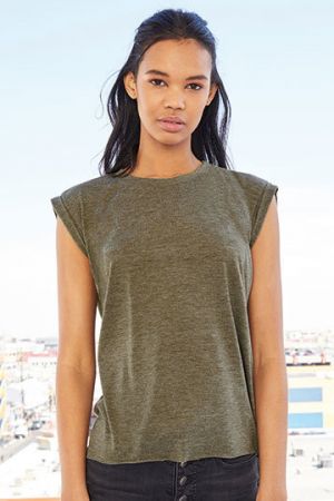 Women´s Flowy Muscle Tee With Rolled Cuff