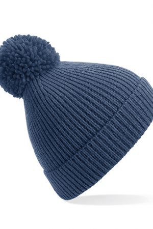 Engineered Knit Ribbed Pom Pom Beanie