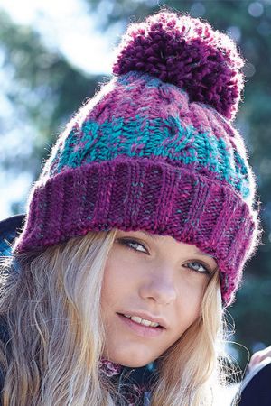 Corkscrew Pom Pom Beanie