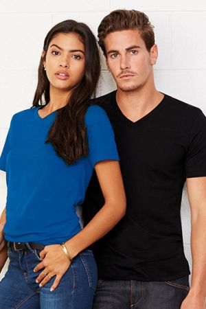 Unisex Jersey Short Sleeve V-Neck Tee