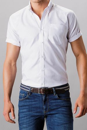 Men´s Slim Fit Workwear Oxford Shirt Short Sleeve