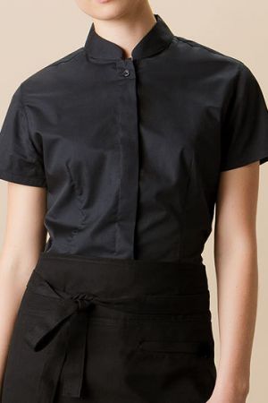 Women´s Tailored Fit Shirt Mandarin Collar Short Sleeve