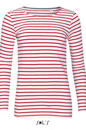 Women´s Long Sleeve Striped T-Shirt Marine