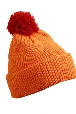 Pompon Hat With Brim