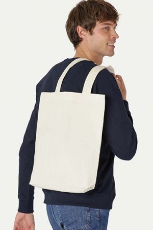 Tiger Cotton Shopping Bag With Long Handles