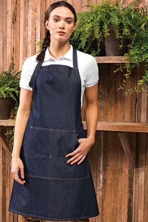 Jeans Stitch Denim Bib Apron