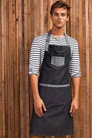 Domain Contrast Denim Bib Apron