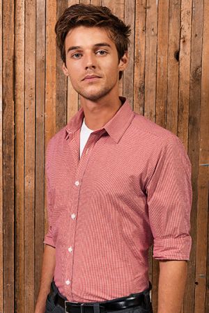 Men´s Microcheck (Gingham) Long Sleeve Cotton Shirt