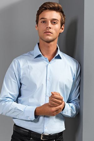 Men´s Stretch Fit Poplin Long Sleeve Cotton Shirt