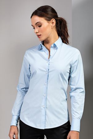 Women´s Stretch Fit Poplin Long Sleeve Cotton Shirt