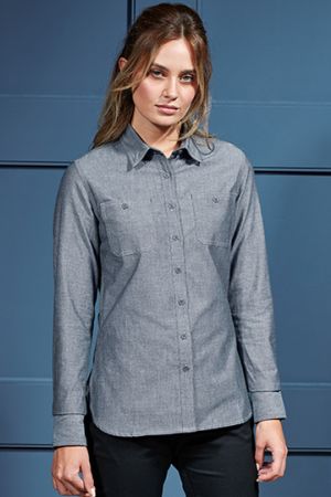 Women´s Organic Chambray Fairtrade Long Sleeve Shirt