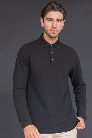 Long Sleeved Cotton Piqué Polo Shirt