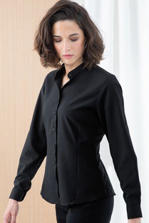 Ladies´ Mandarin Shirt Roll Tab Sleeve