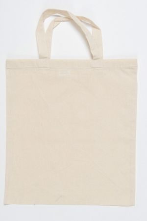 Cotton Bag Natural Short Handles