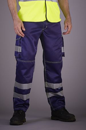 Hi-Vis Cargo Trousers With Knee Pad Pockets