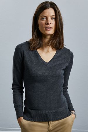 Ladies´ V-Neck Knitted Pullover