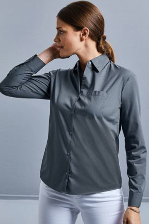 Ladies´ Long Sleeve Classic Polycotton Poplin Shirt