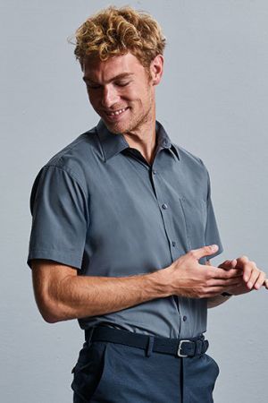 Men´s Short Sleeve Classic Polycotton Poplin Shirt