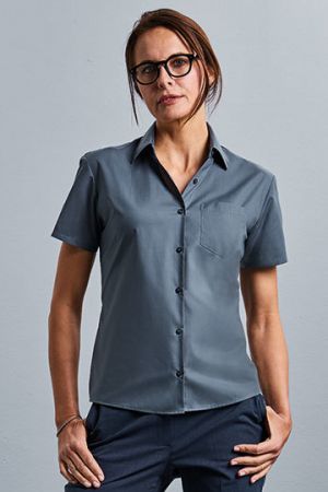 Ladies´ Short Sleeve Classic Polycotton Poplin Shirt