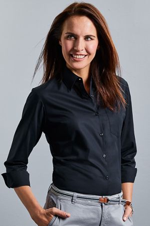 Ladies´ Long Sleeve Classic Pure Cotton Poplin Shirt