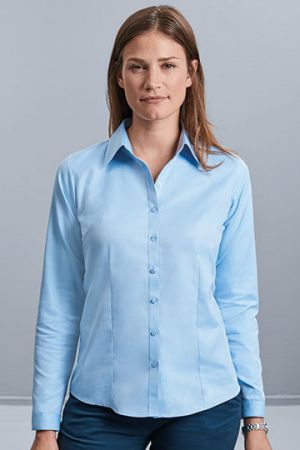 Ladies´ Long Sleeve Tailored Herringbone Shirt