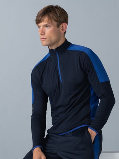 Adults 1/4 Zip Midlayer With Contrast Panelling