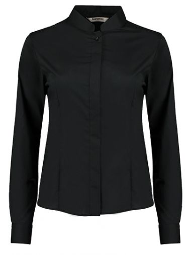 Women´s Tailored Fit Shirt Mandarin Collar Long Sleeve