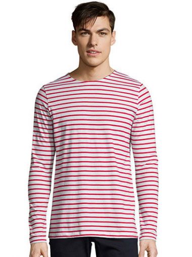 Men´s Long Sleeve Striped T-Shirt Marine