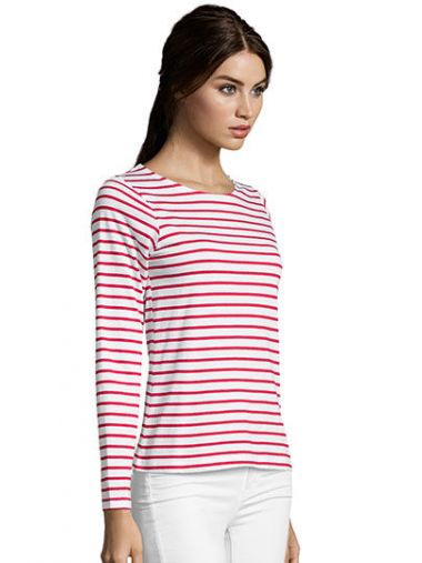 Women´s Long Sleeve Striped T-Shirt Marine