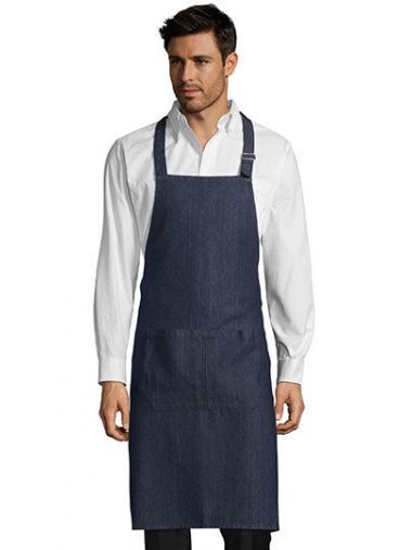 Denim Bib Apron Grant With Pocket