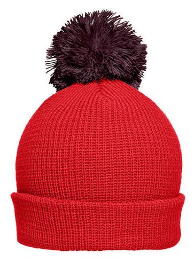 Pompon Hat With Brim