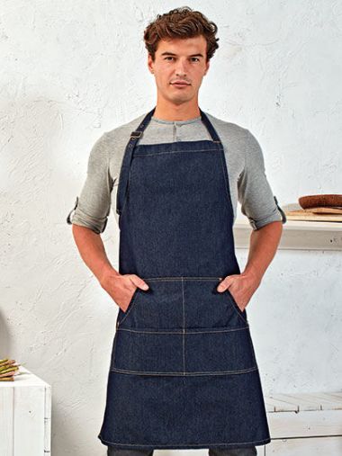 Jeans Stitch Denim Bib Apron