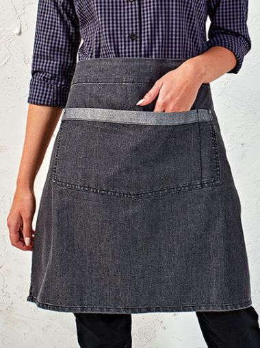 Domain Contrast Denim Waist Apron