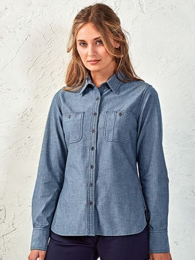 Women´s Organic Chambray Fairtrade Long Sleeve Shirt