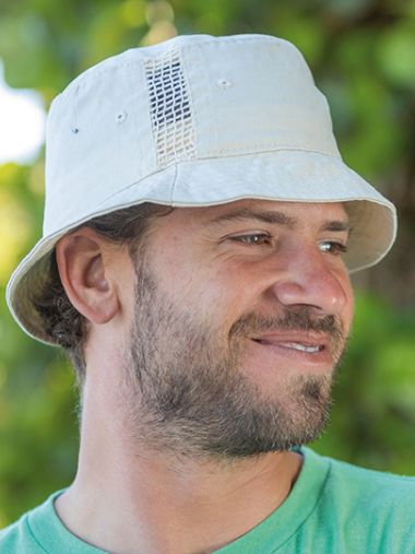 Deluxe Washed Cotton Bucket Hat With Side Mesh Panels