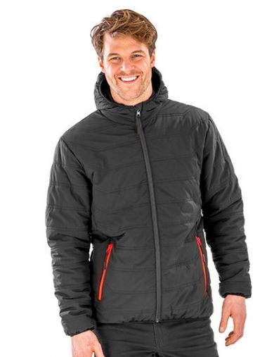 Recycled Black Compass Padded Winter Jacket