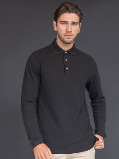 Long Sleeved Cotton Piqué Polo Shirt