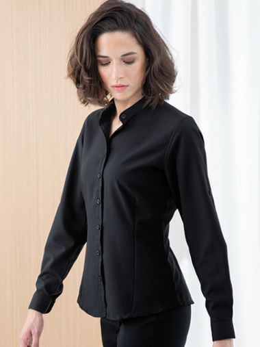 Ladies´ Mandarin Shirt Roll Tab Sleeve