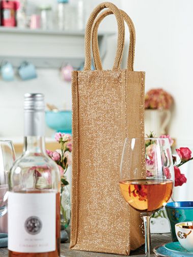 Shimmer Jute Bottle Bag