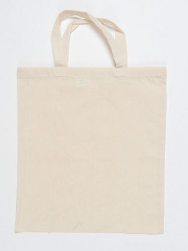 Cotton Bag Natural Short Handles