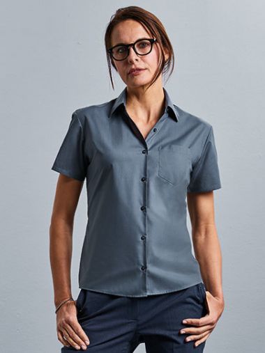 Ladies´ Short Sleeve Classic Polycotton Poplin Shirt