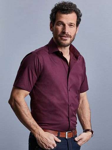 Men´s Short Sleeve Fitted Stretch Shirt