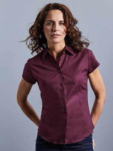 Ladies´ Short Sleeve Fitted Stretch Shirt