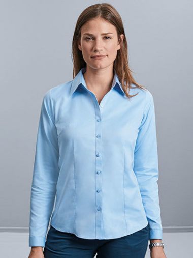 Ladies´ Long Sleeve Tailored Herringbone Shirt